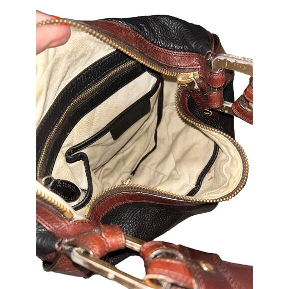 Classic Michael Kors Black & Tan Leather Handbag - 12x3.5x10 - Picture 6 of 11